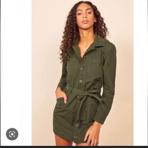 Reformation Lydia Mini Green Dress Size 2 - Picture 2 of 9